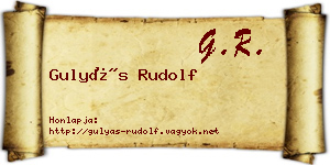 Gulyás Rudolf névjegykártya